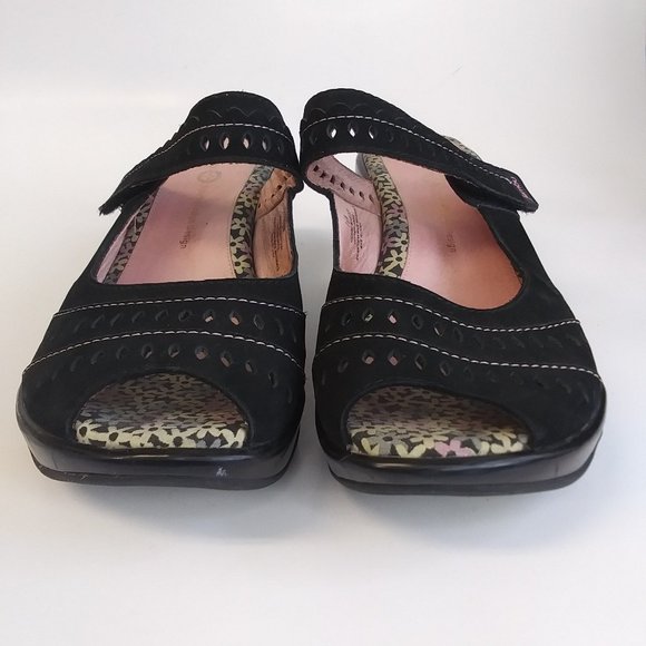 Jambu Touring Peep Toe Wedge Slip On Clogs Mules - Picture 7 of 15